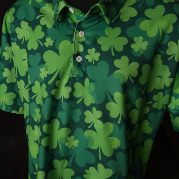 Green Irish Shamrocks Arvil Hill Polo (XL) SOFT!! ☘️☘️ ⛳️ - Picture 5 of 8